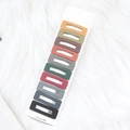 Set of 10 matte rectangular BB hair clips in Morandi colors on white display card - Vintage Matte Rectangular Hair Clips 10Pcs Set (E3)