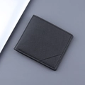 Herren-Geldbörse aus schwarzem Saffiano-Leder im schlichten, schlanken Design - Schwarz
