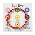 Λεπτομέρεια από κόκκινο βραχιόλι Evil Eye με χρυσές λεπτομέρειες σε λευκή κάρτα - Κόκκινο (Με κάρτα σημασίας)