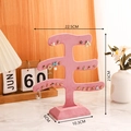 Pink velvet jewelry tree stand for earrings and necklaces display, 23cm height - C Tree Shaped Earring Stand