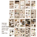 Vintage Kaffee-Sticker-Set mit 20 Blättern braunem Collage-DIY-Material für Planer - Tägliche Angelegenheiten-Tägliche Freizeit