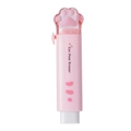 Roze kattenpoot uitschuifbare gum met glitters en handig schuifmechanisme voor school - Kattenpoot Gum / Roze
