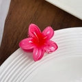 Elegant pink flower hair claw clip with translucent resin petals for hair styling. - Rose Pink