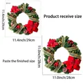 Size chart for Christmas wreath window stickers showing finished 11-inch diameter - JDT-A37 Christmas Wreath (Red Flowers)