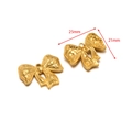 Golden stainless steel bow charm with hammered texture for DIY jewelry, 25mm size - 25*21mm Bow 1.7mm Single Hole / Gold