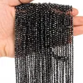 Detailed macro view of 3mm faceted metallic grey gemstone beads for DIY jewelry making - 3mm (38cm, Approx. 120 Beads) / Terahertz