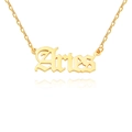 Elegante collar de acero de titanio dorado con colgante del signo zodiacal Aries - Aries / Dorado