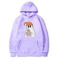 Felpa con cappuccio Halloween lavanda unisex con stampa fantasma carino e caffè - Lavanda