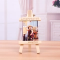 Solid wood photo frame with Love Forever engraving and natural desktop easel stand - Vertical / 11 Inch (A4)
