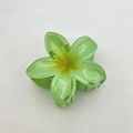 Translucent green plumeria flower hair claw clip for elegant women styling - 8cm / Light Green