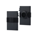 Black metal RFID blocking wallet with AirTag slot and mechanical side slide feature - Black