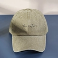 Gorra de béisbol de algodón lavado en verde oliva con texto impreso the future - Caqui