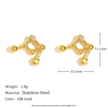 18K gold plated stainless steel constellation earrings with measurements and 1.8g weight - Libra