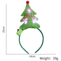 LED Christmas tree headband with Merry Christmas text and green plush finish - Green Letters Christmas Tree