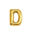 Glossy 18K gold bubble initial D pendant with reflective 3D metallic texture - Letter D (Gold)