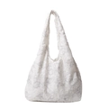 Borsa tote bianca con ricamo a farfalla 3D e dettagli con frange per l'estate - Bianco Sporco