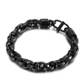 Minimalist oval twist link chain bracelet in matte black finish for men - 9mm (KB138814-KFC)