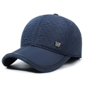 Berretto da baseball blu scuro da uomo con trapuntatura a rombi e logo W in metallo - Regolabile / Blu navy