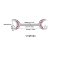 Piercing téton coeur rose avec croissants sertis de gemmes et perles en acier - Perle de Lune Rose