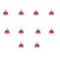 Detail of ten red and white enamel knit hat charms for DIY jewelry and crafts - Red White Snowflake Knit Hat Style (13#)
