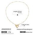 Tabella taglie dettagliata per collana da 45cm in acciaio inossidabile dorato e perla - Collana con Perle 45cm-JDN0203019