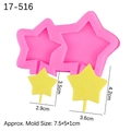 Stampo in silicone rosa con due stelle per cioccolato e decorazioni per torte - Tipo 3-Stella / Rosa