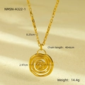Detail view of a 2.97cm golden rose pendant necklace with 0.25cm chain and measurements - 18K Gold / Gold (NMSN-A322-1)