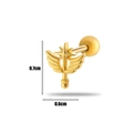 Gold star and wing stud earring with screw back ball, 0.7cm x 0.6cm small size - Gold Star Wings Style (2# Gold)