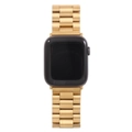 Close-up of golden three-link stainless steel metal strap for Apple Watch replacement - 38/40/41mm / Gold