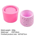 Pink silicone mold for DIY rock-textured flower pots and aromatherapy candle cups - 6# B1102 / Pink