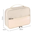 Digital organizer bag in pink and beige with dimensions 28cm x 21cm x 9cm shown on white background - Three Layers Beige