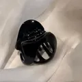 Pinza de pelo negra brillante para peinados elegantes con resorte de metal resistente - Negro