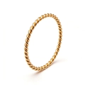 Anello a corda intrecciata d'oro lucido con design minimalista per donna - Taglia 8 / Oro