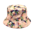 Detail of oil painting floral bucket hat with heavy canvas and stitched brim layers - M (56-58cm) / Oil Painting Floral (3#)