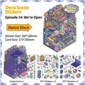 Deco Scene Stickers set in Disco Theme with PET stickers and 2.5D background card - Disco Hall (Series 14)