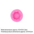 Pink silicone hedgehog tree stump mold, flower pattern 3.5x3x1cm finish, item 15-10 - Style 1 / Pink