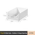 White stackable cabinet storage box with U-shaped opening in size M for organized storage - Low Shallow Wide Box - Size M (4744)