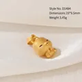 Cute gold sand chicken pendant charm with matte finish for DIY jewelry 19x9.5mm - D1484 (Rooster)