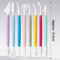 Set of 8 colorful double-headed clay sculpting tools with non-slip handles 15.5cm long - Clay Tools [8-color Mixed Head]