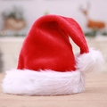 Classic red plush Christmas hat with white LED lights for festive holiday party decor - Baby Double Layer Fleece / Red