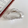 Transparent cloud-shaped large resin hair claw clip with golden metal spring for women - Cloud Hair Claw / Clear Transparent