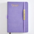 2026-2027 weekly monthly planner in purple faux leather with a golden metal buckle - 2026.01-2027.06 A5 / Light Purple