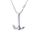 Collana con ciondolo a ascia in acciaio inossidabile retrò con trama a martello da uomo - Pendente a Forma di Ascia Argento Solo (B1219)