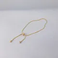 Dettaglio del bracciale a catena serpente regolabile in oro 18K con chiusura a scorrimento - Bracciale con Coulisse / Oro