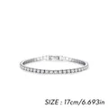 Classic S925 sterling silver tennis bracelet with brilliant round-cut cubic zirconia, 17cm - 17cm / 3mm Style (RHB2079)