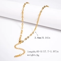 3.8mm wide gold plated stainless steel snake chain necklace with adjustable 45+5cm length - 3.8mm 3:1 Cable Chain - Gold