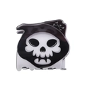 Pince à cheveux Halloween en acrylique blanc et noir avec motif crâne de pirate - Crâne de pirate