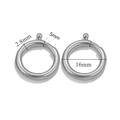 Silver stainless steel 16mm circular spring ring clasp DIY jewelry component - 2.8x16mm / Steel