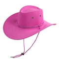 Dettaglio cappello da cowboy rosa con prese d'aria laterali e fascia decorativa intrecciata - Finto Feltro Rosso Rosa-Corda Rosa