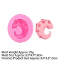 Pink silicone octopus tentacle food mold for cake decorating and DIY clay crafts - 3# Octopus Leg Style (B631) / Pink